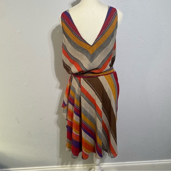 Ralph Lauren Colorful striped southwest chiffon wrap  Dress size 12 - Picture 3 of 5